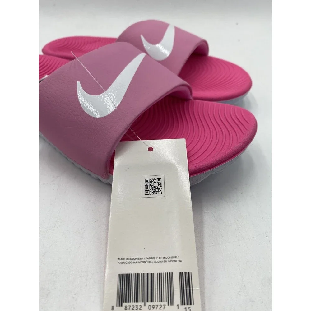 NIKE KAWA SLIDE Kids' NEW Slides Psychic Pink/White Multiple Sizes